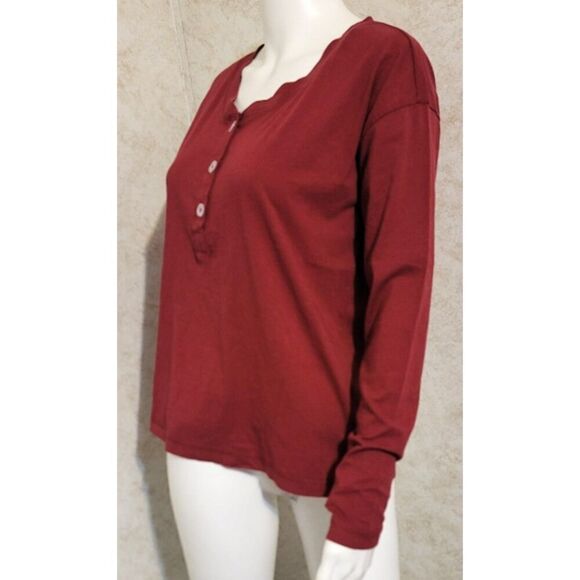 NWT - Chaser Henley Tunic Top. Cranberry - Size S - Picture 3 of 7
